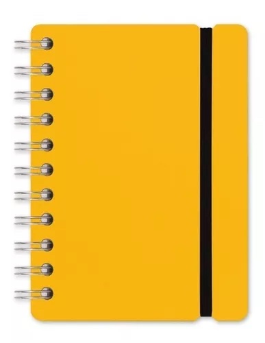 Cuaderno Tapa Cuero A6 Amarillo 80 Hojas Rayado 80 G 15 X 11 Cm
