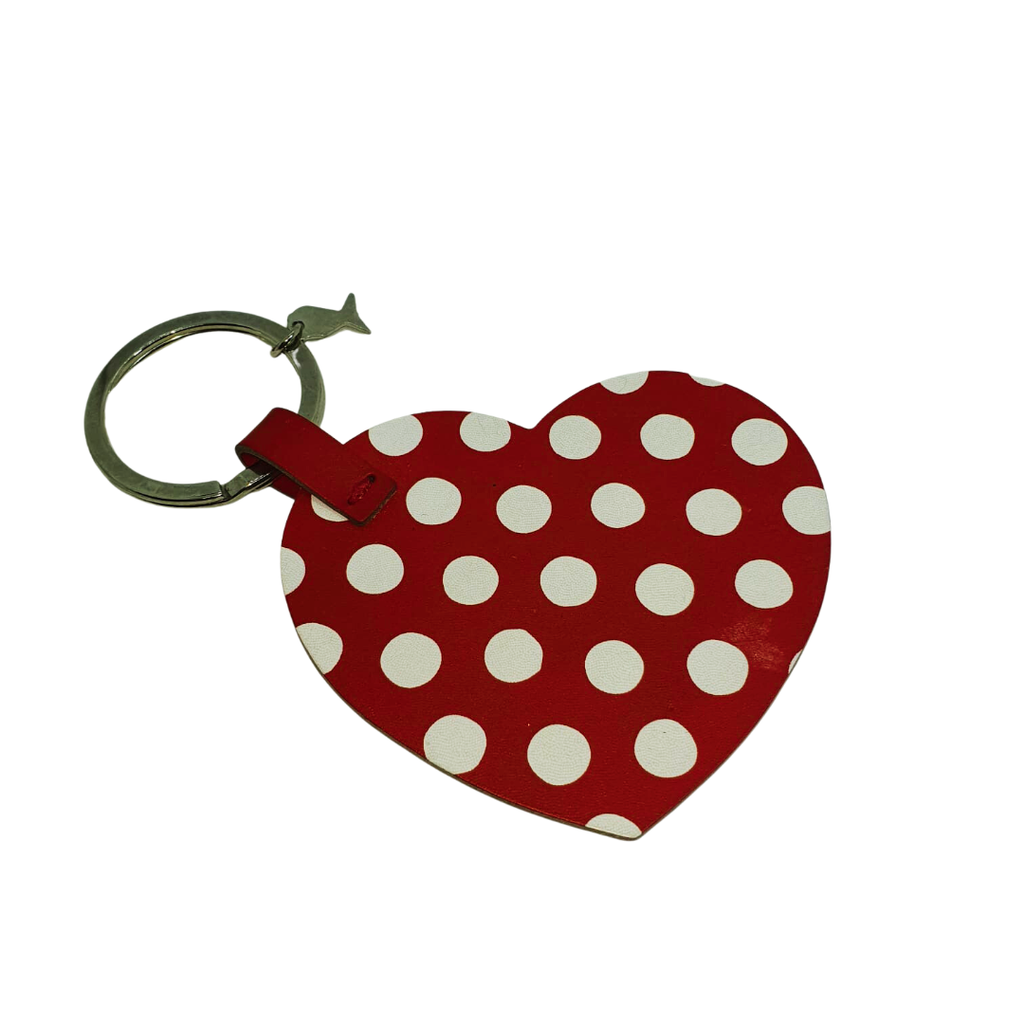 RED HEART KEY HOLDER CUERO BY PAOLA NAVONE