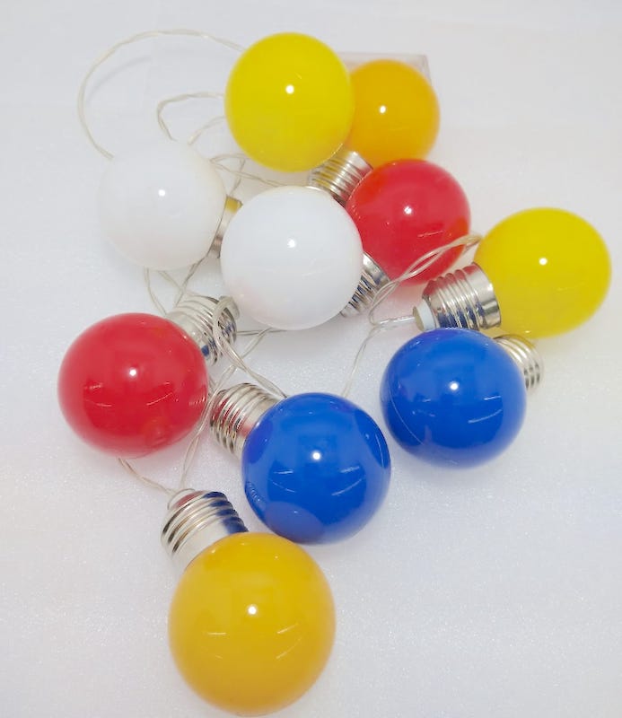 Oferta Guirnaldas Foquito De Luz Colores X 10 + Luces 2 Metros A Pila