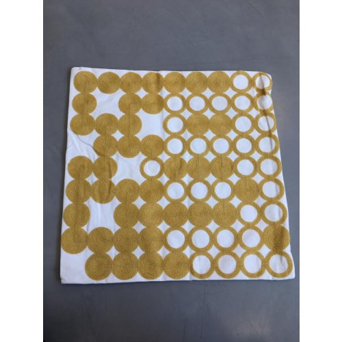 [380938] Funda De Almohadon Circulos Bordados 43 X 43 Amarillo