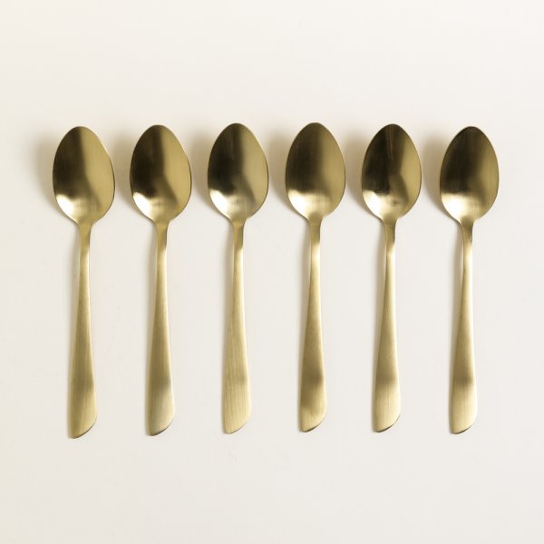 [4110039] Set X 6 Utensillos De Mesa Lisboa Dorado Mate 20Cm