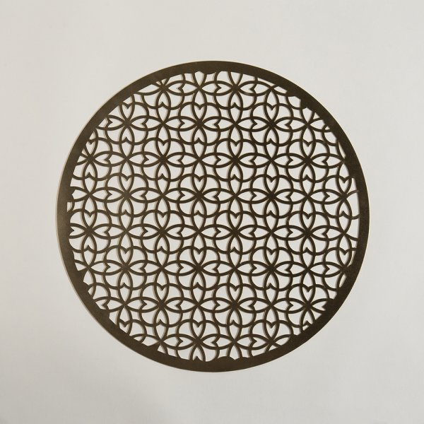 [411136] Individual De Pvc Dorado Redondo Mandala