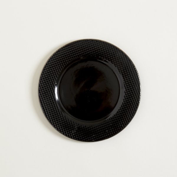 [411621] Plato Postre Set X 6 Abu Dhabi Negro  Borde Dorado 21 Cm