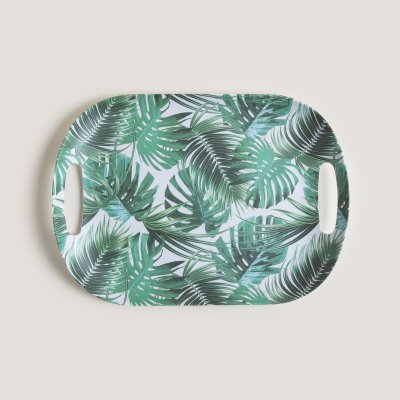 [41166] Bandeja De Melamina Hojas 45X33Cm