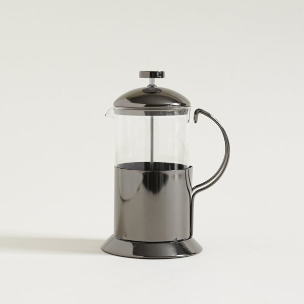 [411718] Cafetera Con Embolo Base Alta  Negro Brillante 800