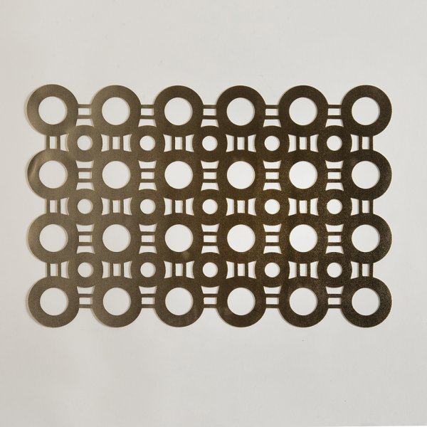 Individual De Pvc Dorado Rectangular Circulos