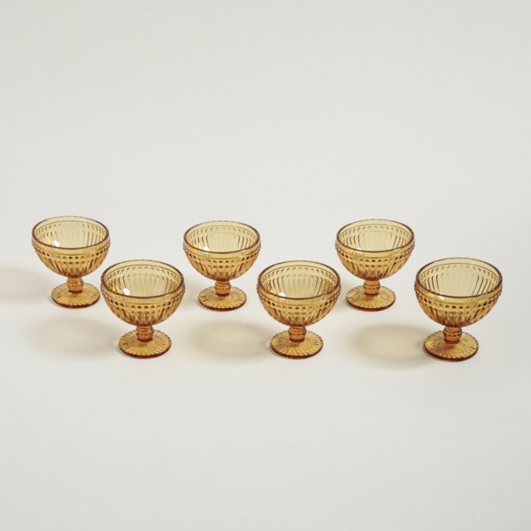 Set X 6 Compoteras De Vidrio Ambar Linea Cardiff