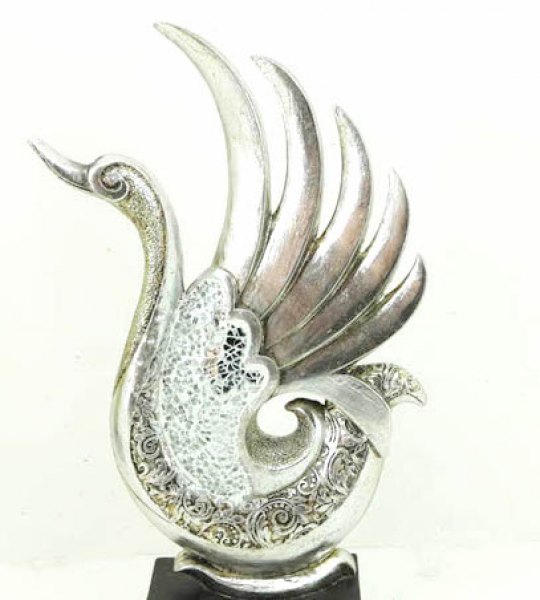 CISNE 18 X 6 X 32 CM.SILVER