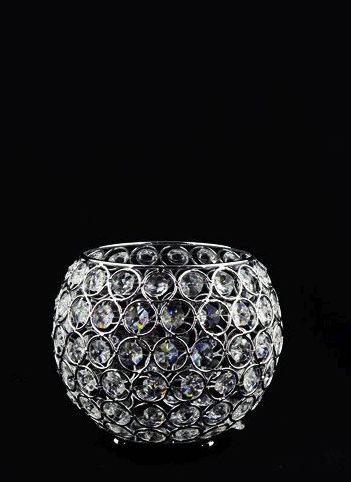 CRYSTAL CANDEL DECO 15 X 12CM. CHROME