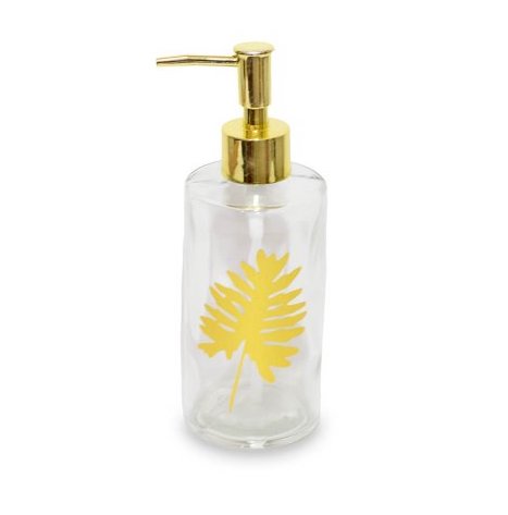 [1650875] Dispenser Vidrio Cilindro Golden Leaf B 19 X 6 Cm