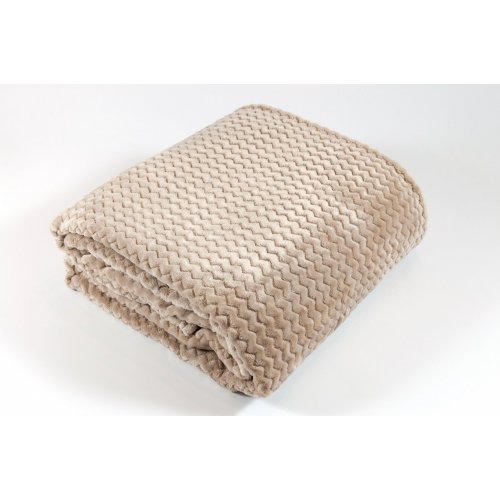 MANTA 160 X 210 POLAR TRAMA ZIG ZAG BEIGE