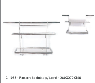 PORTAROLLO DOBLE PARA BARRAL 28 X 17 X 14 CM