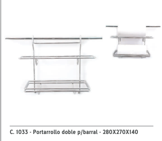 Portarollo Doble Para Barral 28 X 17 X 14 Cm
