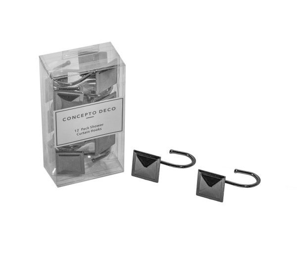 Ganchos Grafito Cuadrado X 12