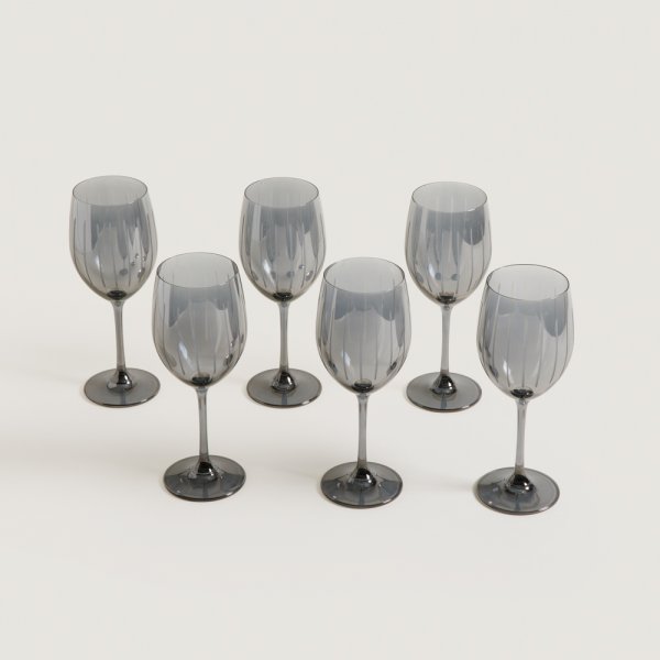 SET X 6 COPAS MIRROR RAYAS 540 ML