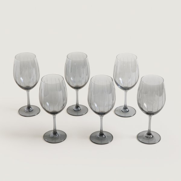 SET X 6 COPAS MIRROR RAYAS 615 ML