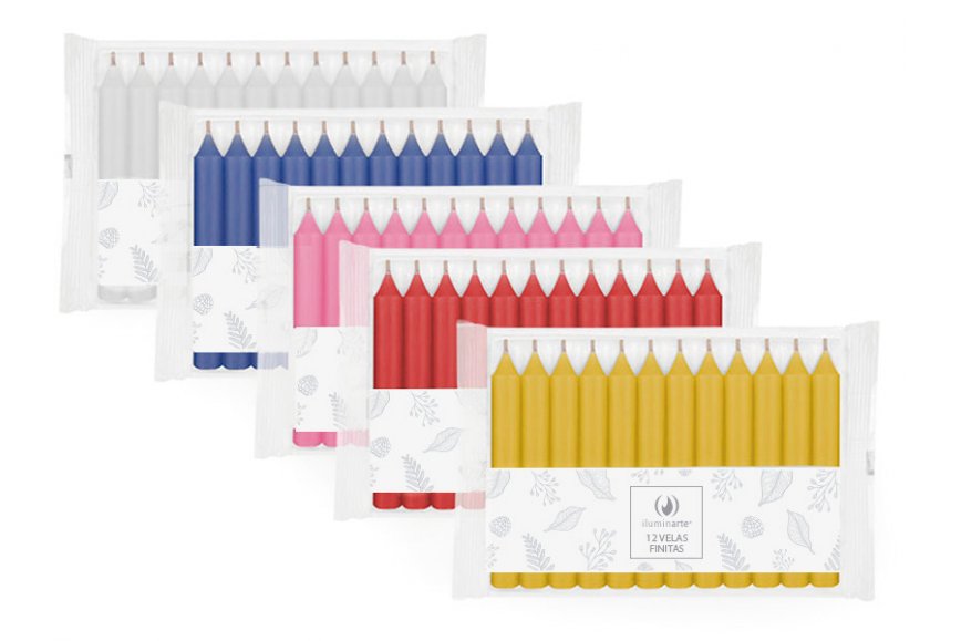 Velas Finitas X 12 Amarillo Iluminarte