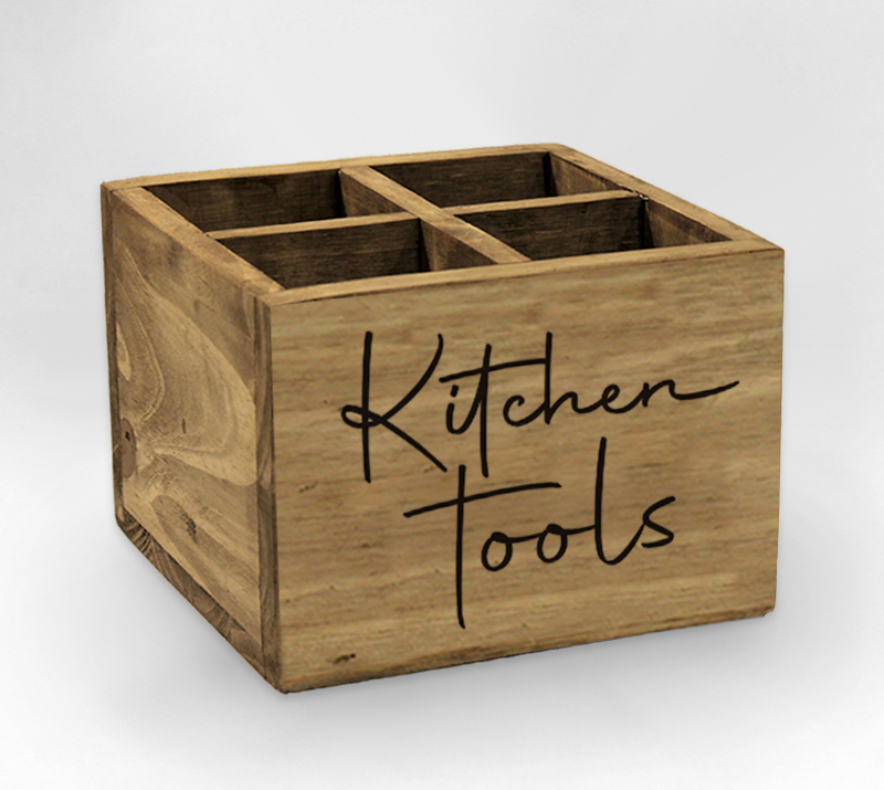 CUBIERTERO KITCHEN TOOLS CURSIVA 21 X 21 X 14 CM. - ORGANIZADOR 4 DIV