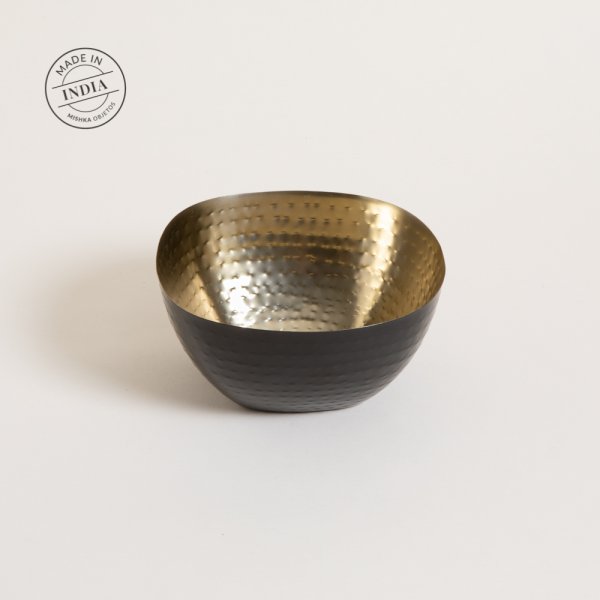 [4110321] Bowl De Acero Inox Cuadrado Black & Golden Nisha 1