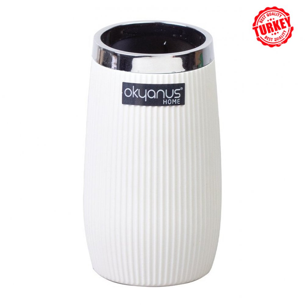 [256059] Vaso Baño Rayado Blanco