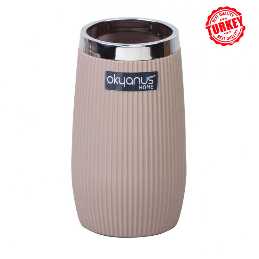 [256060] Vaso Baño Rayado Beige
