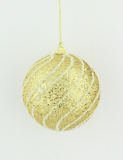 PELOTA DE NAVIDAD X 6 10 CM. GOLD