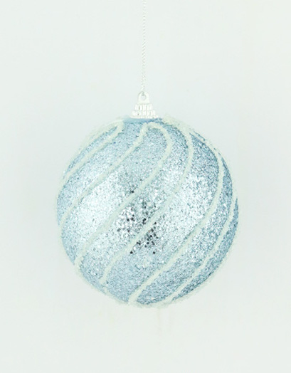 PELOTA DE NAVIDAD X 6 10 CM. LIGHT BLUE