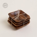 Set De 4 Copetineros Cuadrados Acacia Manila 10X10 Cm