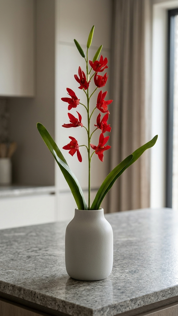 [413668] Orchid Spray Con Hoja Red