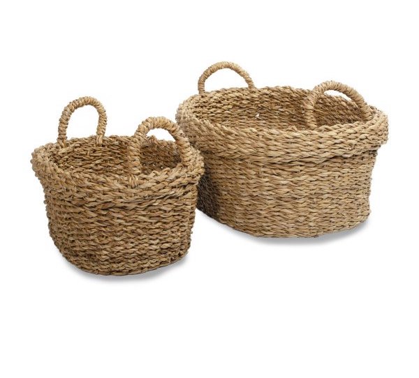 CANASTO SEAGRASS NATURAL G:45X35X20CM