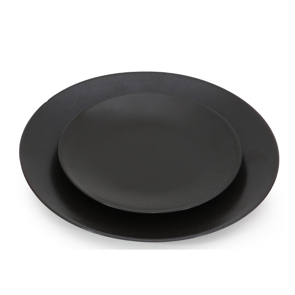 PLATO POSTRE 19 CM NEGRO