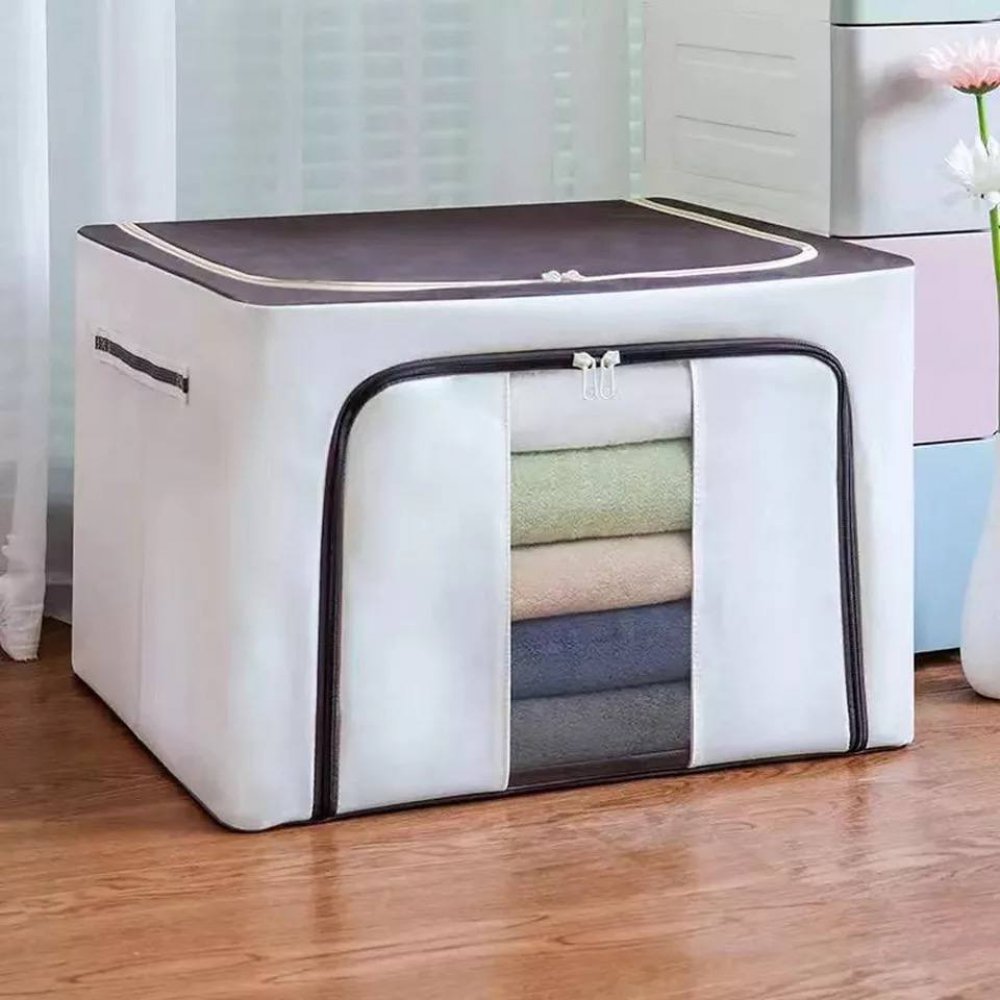 Cesto Ropa C/Cierre Chocolate 72Lt 50X40X36Cm