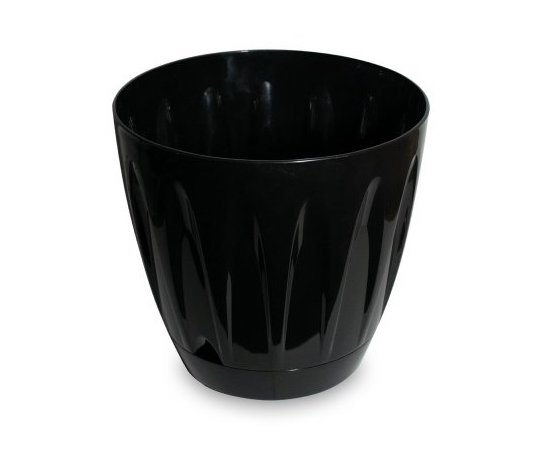 [165242] Maceta Vetas Turquia Negro Brillo 21Cm H 22Cm Diam