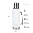 Termo Waterdog Ombú 1 Lt Manija Pico Cebador Blanco