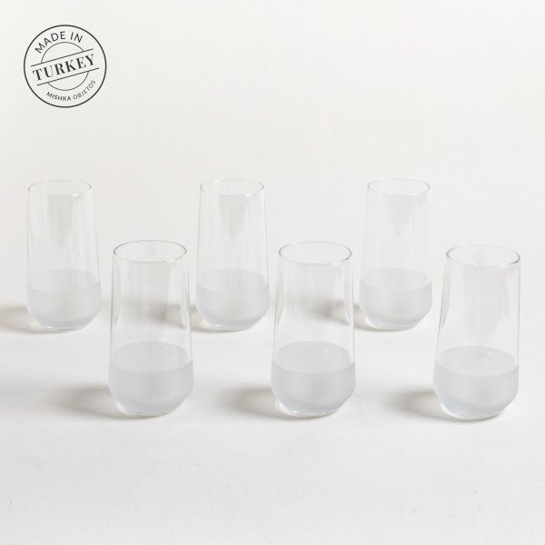 SET X 6 VASOS ALTOS MERSIN FONDO ESMERILADO 470 ML