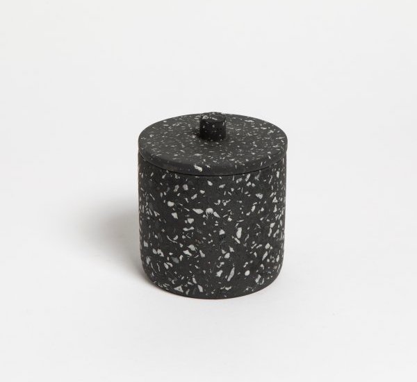 Algodonera Cemento Terrazo Redondo Gris Oscuro