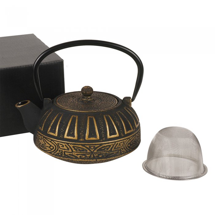 Tetera Hierro 800Cc Dorada Negra