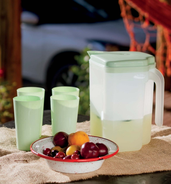 Jarra Familiar 5 Litros  4 Vasos  Celeste