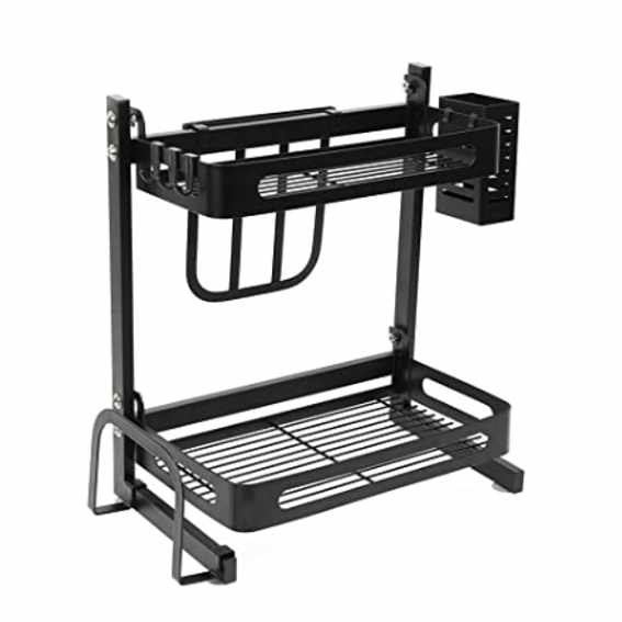 [140249] Organizaor 2 Niveles Metal Negro