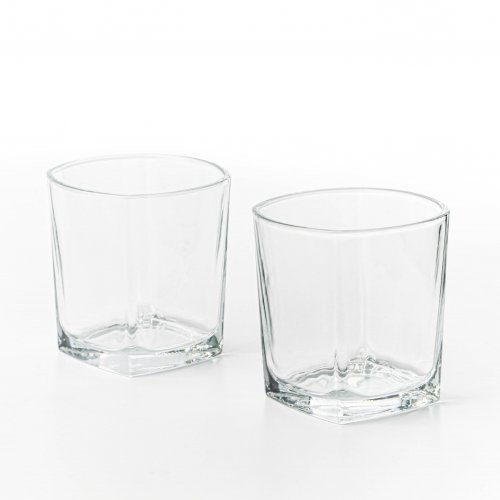 Set X 6 Vasos Vidrio  Base Cuadrado 295 Ml