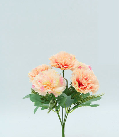 CARNATION BUSH X 5 29 CM. SALMON