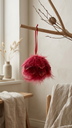 Ball Real Feather 11 X 9 Cm. Red