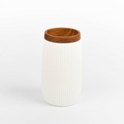 [256477] Vaso Rayado Blanco Borde Bamboo