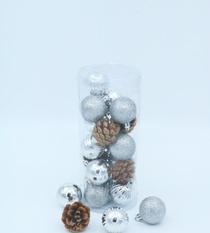 [277354] Pelota De Navidad Surtida X 24 X 4 Cm Plata