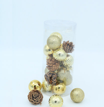 PELOTA DE NAVIDAD SURTIDA X 24 X 4 CM DORADO