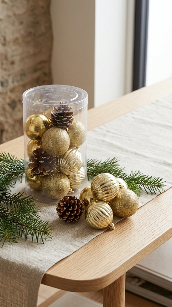 Pelota Navidad X 16  X 6 Cm Dorado