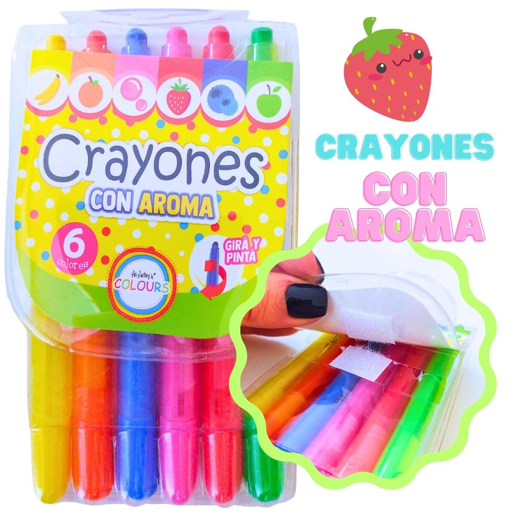 CRAYON RETRACTIL CON AROMA X 6