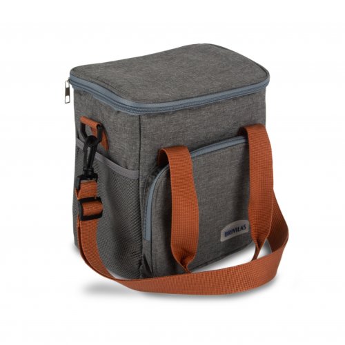 BOLSA TERMICA RECTANGULAR C/BOLSILLO GRIS OSCURO 19 ALTO X 25.5 LARGO X 18 ANCHO