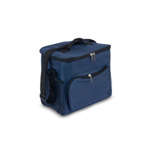 BOLSA TERMICA RECTANGULAR CON BOLSILLO AZUL 23 ALTO x 25 LARGO x 19 ANCHO 