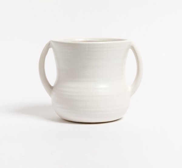 Florero Vasija Ceramica Blanca 16 X 15 Cm